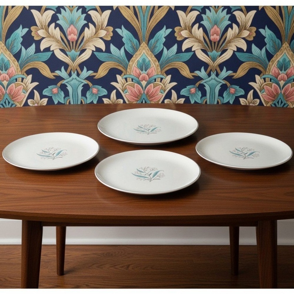 Alliance China Regal Salad Plates, Set of 2, Vintage White‎ Porcelain Dinnerware
